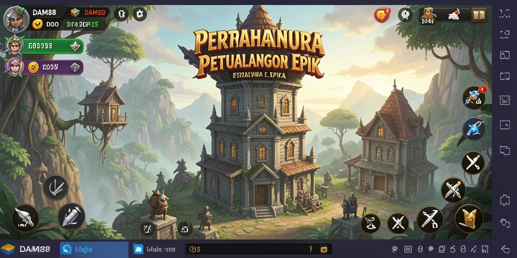 Tangkapan layar menampilkan aksi epik dari gameplay Tower Defense.