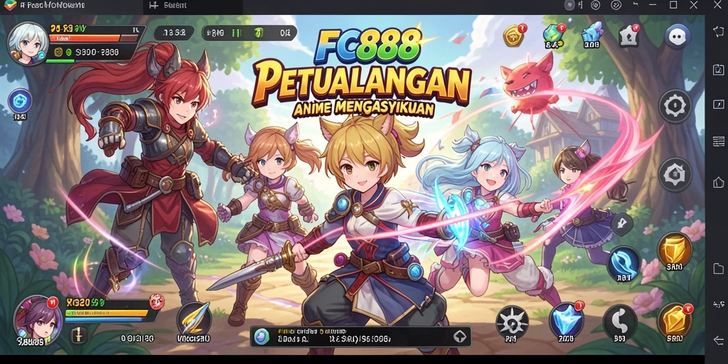 Tampilan gameplay FC888 yang seru dengan karakter anime yang hidup.