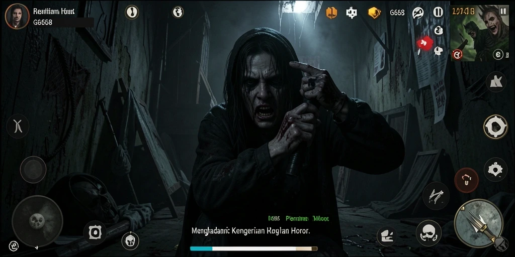 Tampilan gameplay G668 yang menegangkan dan menyeramkan.