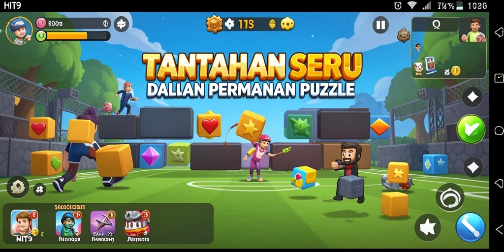 Screenshot HIT9 menampilkan gameplay puzzle yang menantang dan seru.