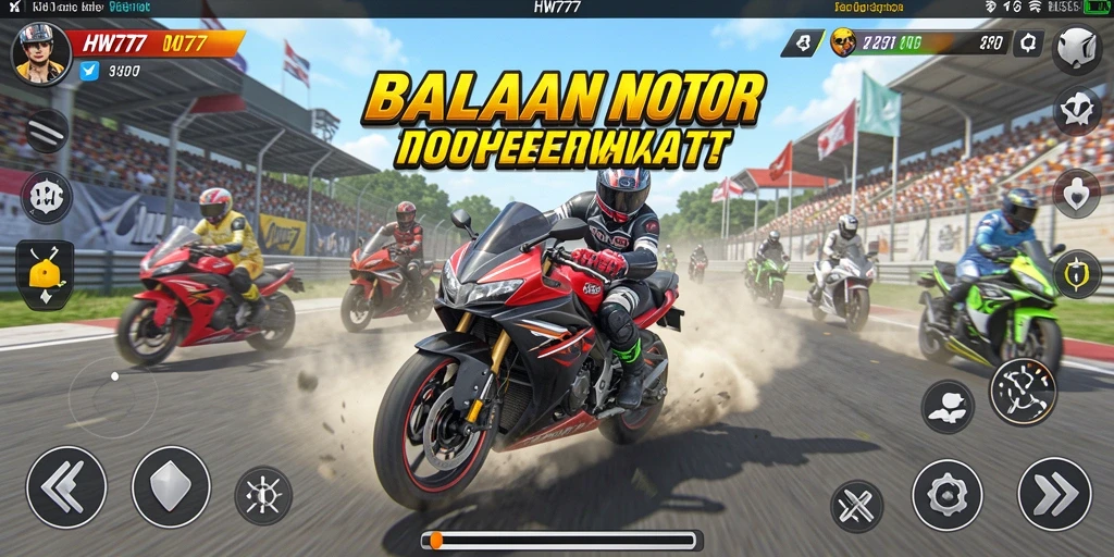 Tampilan balapan motor mendebarkan dalam HW777.