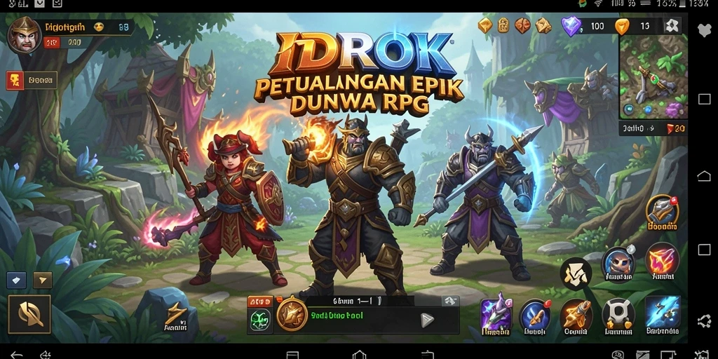 Gameplay seru di IDROK yang menampilkan pertempuran epik dalam dunia RPG.