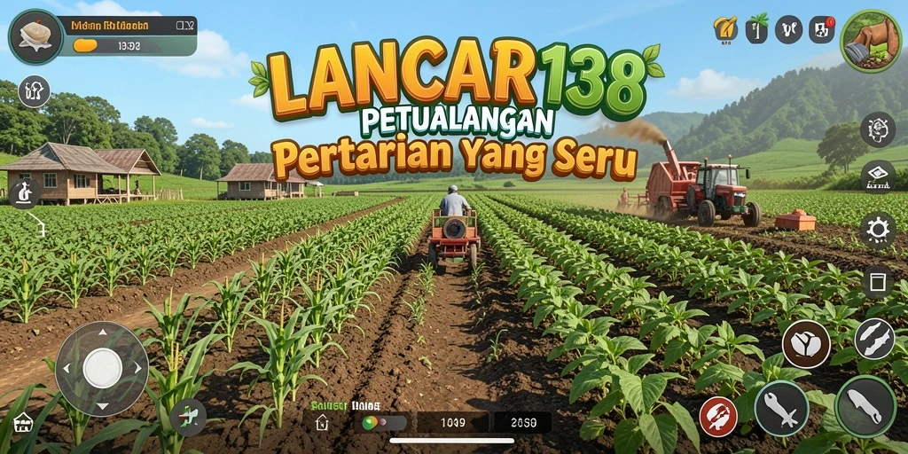 Tangkapan layar permainan LANCAR138 dengan suasana ladang yang subur.