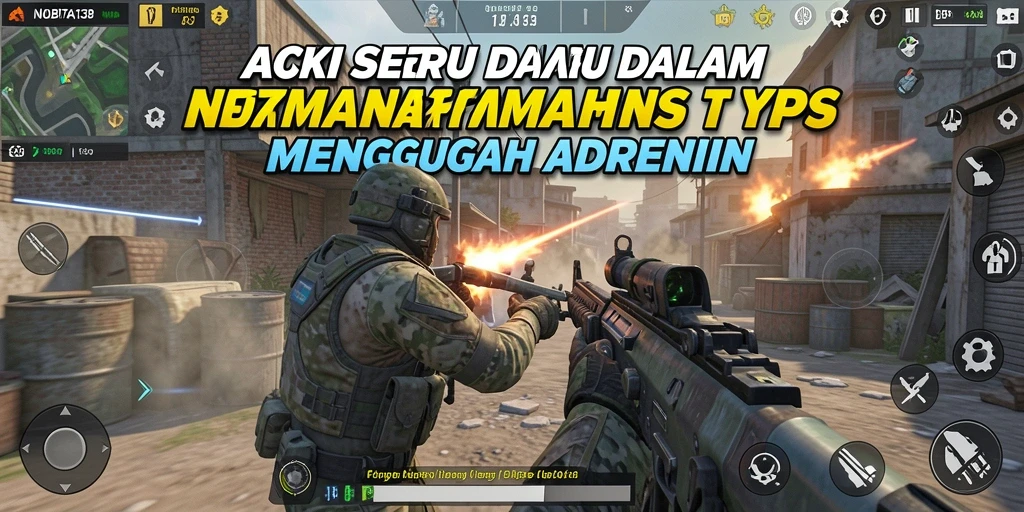 Tangkapan layar utama NOBITA138 menampilkan aksi pertempuran yang intens dalam TPS.