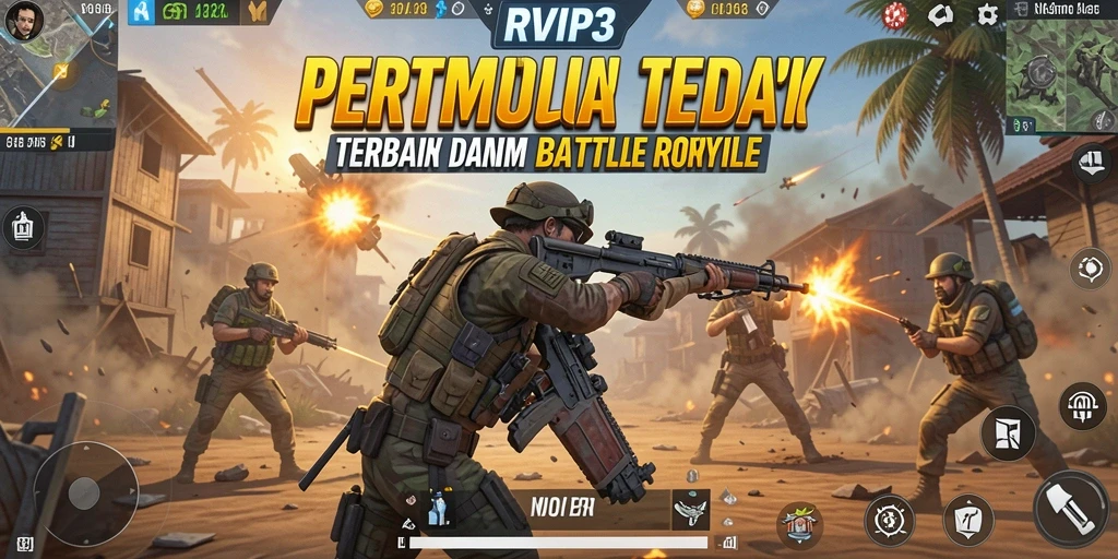 Screenshot gameplay seru dan mendebarkan dalam Battle Royale di RVIP3.